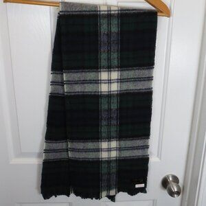 LochCarron of Scotland Black Watch Plaid Fringe Dress Scarf 52"x11" 100% Wool